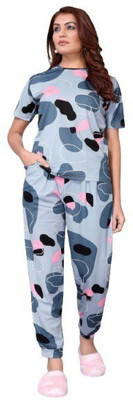 Amreliya Enterprise Women Printed Multicolor Night Suit Set