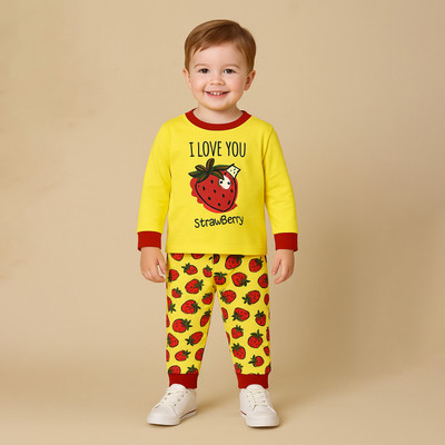 Luay Baby Boys & Baby Girls Printed Yellow Night Suit Set