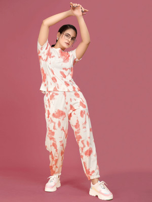 JK Creation Women Ombre/Dyed Pink Top & Pyjama Set