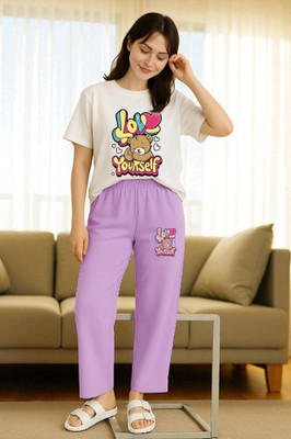 Elvia Women Printed Multicolor Top & Pyjama Set