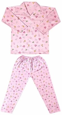 SANJAY ENTERPRISES Baby Boys & Baby Girls Printed Pink Night Suit Set