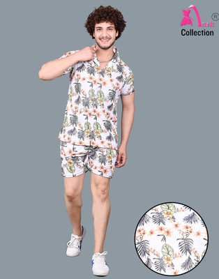 Ansh Collection Men Printed White Night Suit Set