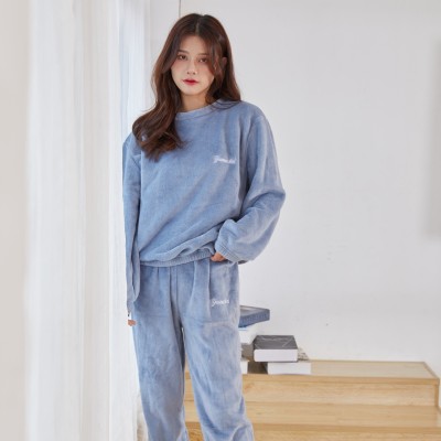 Donson Women Solid Blue Top & Pyjama Set