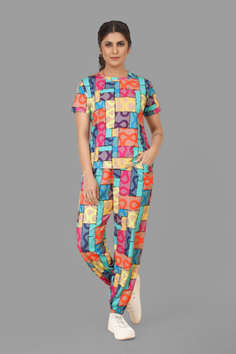 DADX Women Printed Multicolor Night Suit Set