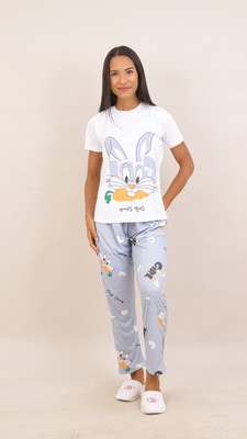 Kashtbhnjan Women Printed Multicolor Night Suit Set