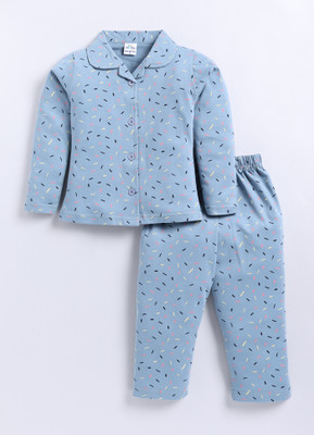 GEMINI LABEL Girls Printed Blue Night Suit Set