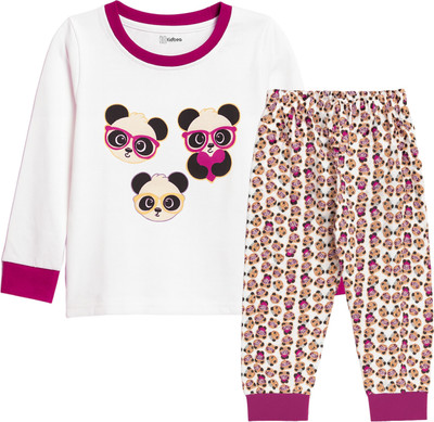 Kidbea Baby Boys & Baby Girls Printed Multicolor Night Suit Set
