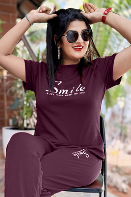 S VEERA Women Printed Multicolor Night Suit Set
