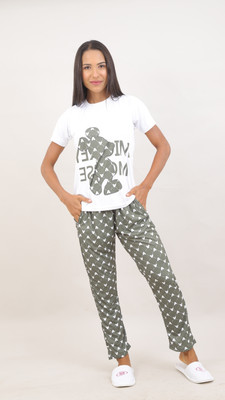 Kashtbhnjan Women Printed Grey Night Suit Set