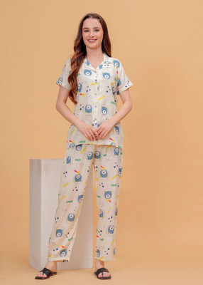 Harsh Enterprises Women Printed Multicolor Night Suit Set