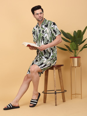 SWEET DREAMS Men Printed Multicolor Top & Shorts Set