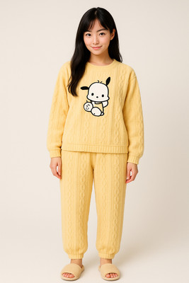 SKG Women Self Design Yellow Night Suit Set