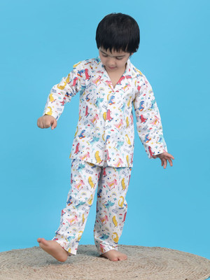 POLKA TOTS Baby Boys Printed Multicolor Night Suit Set