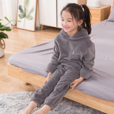 Keenuu Girls Solid Grey Night Suit Set