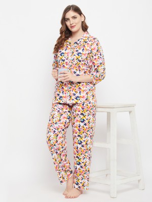 Clovia Women Printed Multicolor Top & Pyjama Set