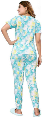 HouseOfCommon Women Printed Multicolor Night Suit Set