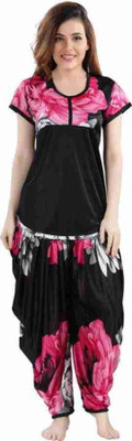 HouseOfCommon Women Self Design, Printed Multicolor Top & Pyjama Set