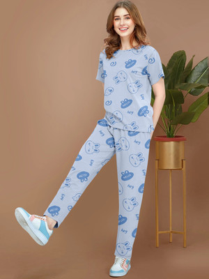 BelleBird Women Printed Multicolor Night Suit Set