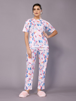 Soor Panchi Women Printed Multicolor Night Suit Set