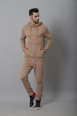 Selfusion Men Printed Brown Night Suit Set