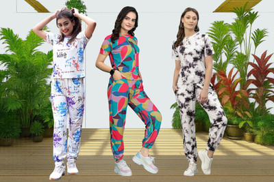 ADIXUS Women Printed Multicolor Shirt & Pyjama set