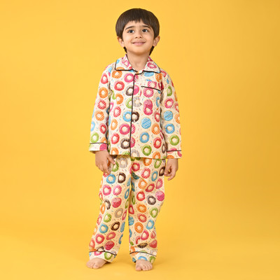Jam & Sugar Boys Printed Multicolor Night Suit Set
