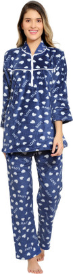 Taausha Women Printed Blue Night Suit Set