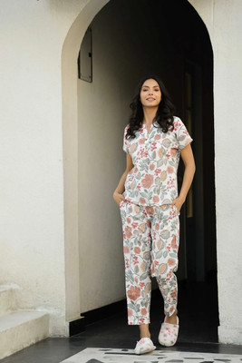 Vinny's Creation Women Printed Multicolor Night Suit Set