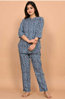 Miss Rekha Women Printed Red Night Suit Set