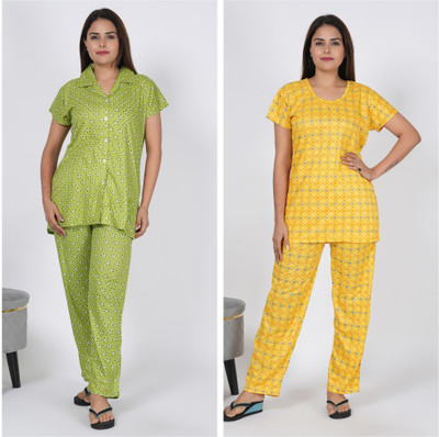 RILO Women Printed Multicolor Shirt & Pyjama set