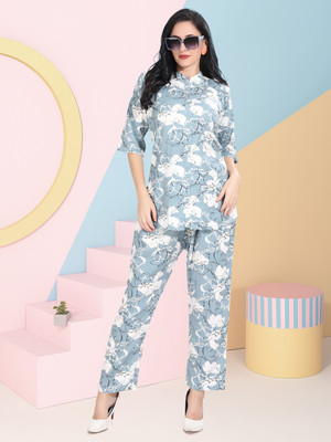 Mahaarani Women Printed Multicolor Top & Pyjama Set