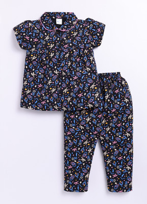 GEMINI LABEL Girls Printed Multicolor Night Suit Set