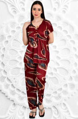LDHSATIS Women Printed Multicolor Night Suit Set