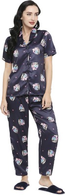 Smarty Pants Women Printed Maroon Shirt & Pyjama set