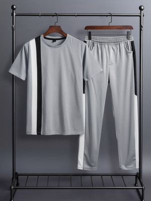 indyanvstra Men Self Design Grey Night Suit Set