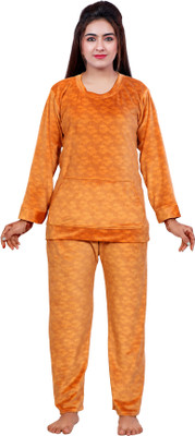 NACNO Women Printed Yellow Top & Pyjama Set
