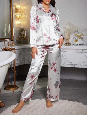 VC FASHION HUB Women Printed Multicolor Shirt & Pyjama set