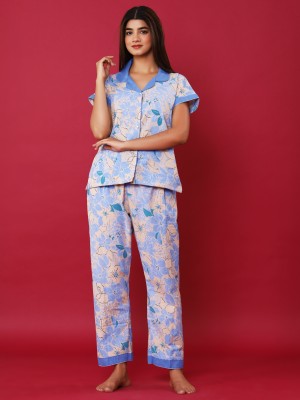 Asthas Fashion Corner Women Solid Beige Shirt & Pyjama set
