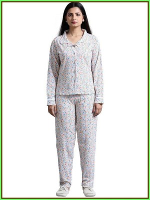 Mansia Women Self Design Multicolor Night Suit Set