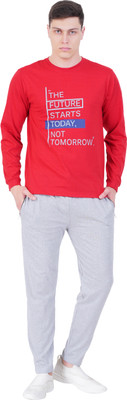 GOKUL FASHION Men Self Design Red Top & Pyjama Set