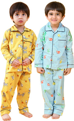 Jam & Sugar Boys Printed Multicolor Night Suit Set