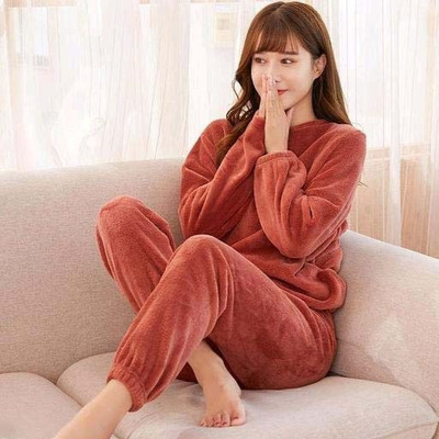 PKF Women Solid Red Night Suit Set
