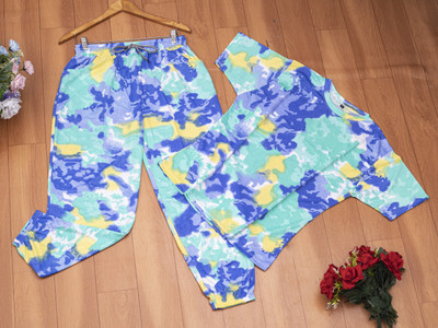 Soor Panchi Women Self Design Blue Night Suit Set