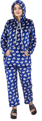 NACNO Women Printed Blue Top & Pyjama Set