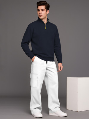 TRIPR Men Solid Blue, White Night Suit Set