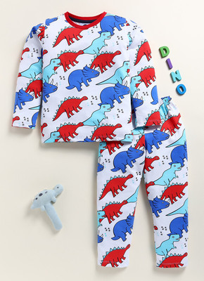 Lazy Shark Boys Printed Multicolor Top & Pyjama Set