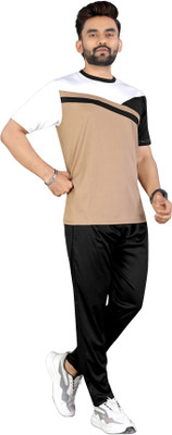 LINSOR FASHION Men Colorblock Multicolor Night Suit Set