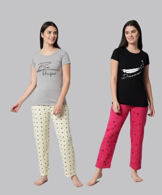 Trendy World Women Printed Multicolor Top & Pyjama Set