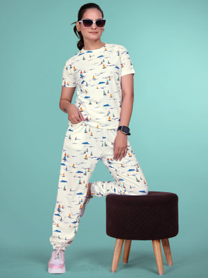 DADX Women Printed Multicolor Top & Pyjama Set