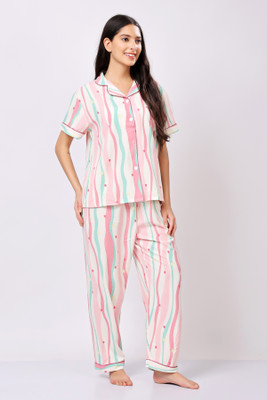 Lugo Women Printed Multicolor Night Suit Set